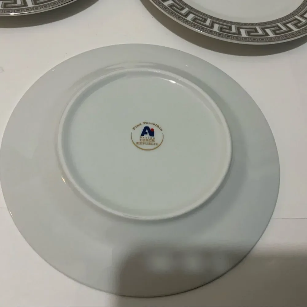 Fine Porcelain platinum Design Czech Republic Set Of 5 appetizers plate 6 3/8 G9